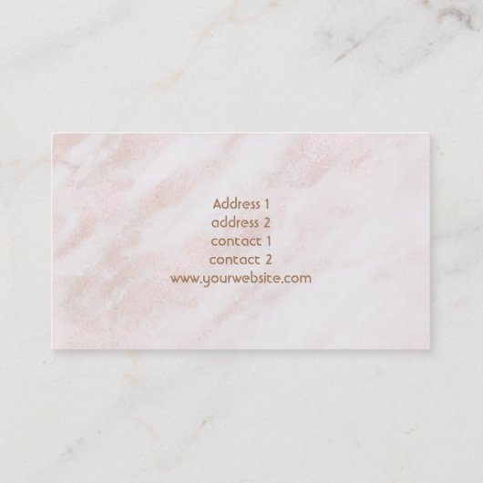 ピンク色の大理石 名刺 (裏面)