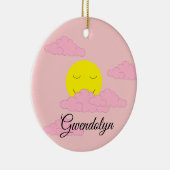 ピンク色の太陽の昇る空II セラミックオーナメント (右)