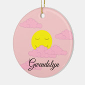 ピンク色の太陽の昇る空II セラミックオーナメント (左)