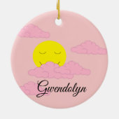 ピンク色の太陽の昇る空II セラミックオーナメント (裏面)