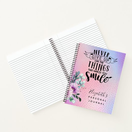 ピンク色の女の子の個人的なジャーナルは決してアップし与えない ノートブック (内部)