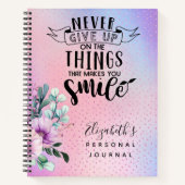 ピンク色の女の子の個人的なジャーナルは決してアップし与えない ノートブック (正面)