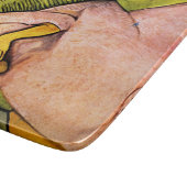 ピンク色の女エレガント性(女性ポートレート)アート カッティングボード (角)