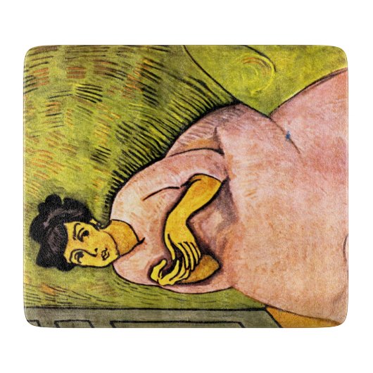 ピンク色の女エレガント性(女性ポートレート)アート カッティングボード (正面)