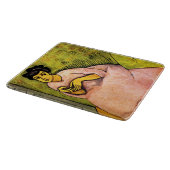 ピンク色の女エレガント性(女性ポートレート)アート カッティングボード (角)