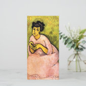 ピンク色の女エレガント性(女性ポートレート)アート カード (スタンド正面)