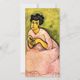 ピンク色の女エレガント性(女性ポートレート)アート カード