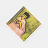 ピンク色の女エレガント性(女性ポートレート)アート スタンダードランチョンナプキン (角)