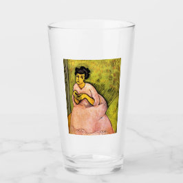 ピンク色の女エレガント性(女性ポートレート)アート タンブラーグラス