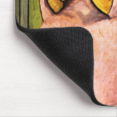 ピンク色の女エレガント性(女性ポートレート)アート マウスパッド (コーナー)