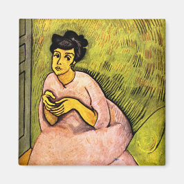 ピンク色の女エレガント性(女性ポートレート)アート マグネット