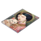ピンク色の女性の魅力的なアールデコポートレート ノートブック (左側)