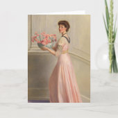 ピンク色の女性ポートレート | ジョン・コリアー カード (正面)