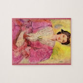 ピンク色の女性 ジグソーパズル (横)