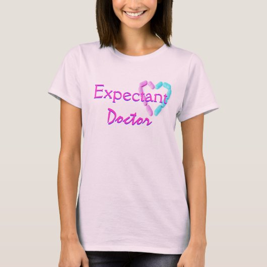 ピンク色の妊婦 Tシャツ (正面)