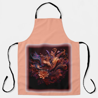 ピンク色の宇宙花 エプロン