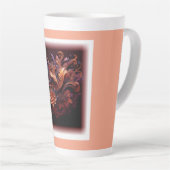 ピンク色の宇宙花 カフェラテマグ (右アングル)