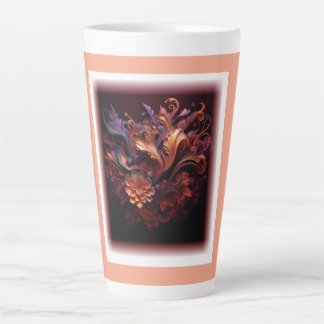 ピンク色の宇宙花 カフェラテマグ