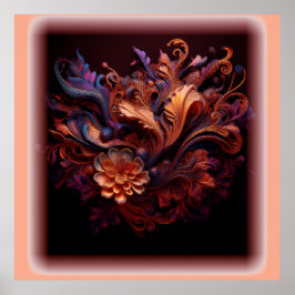 ピンク色の宇宙花 ポスター