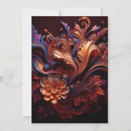 ピンク色の宇宙花 招待状