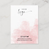 ピンク色の審美的な水の色のロゴジュエリー表示 名刺 (裏面)