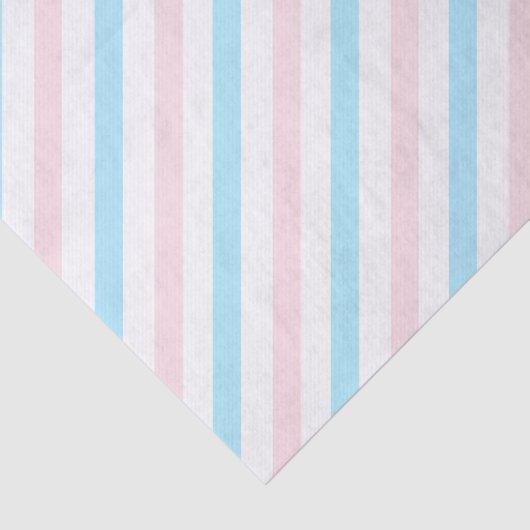 ピンク色の対角線ストライプの性別の表示 薄葉紙 (詳細)