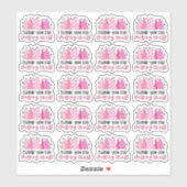 ピンク色の小さなショッピングツリーをありがとう シール (シート)