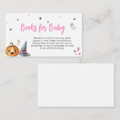 ピンク色の小さなブーブハロウィーンの本をベビー エンクロージャーカード (正面/裏面)