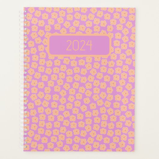 ピンク色の小さな桃の花 プランナー手帳 (正面)