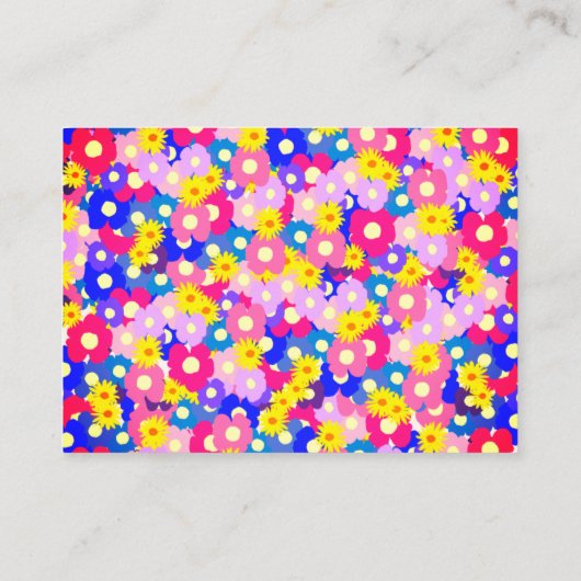 ピンク色の小さな花のベビー予測ゲーム エンクロージャーカード (裏面)