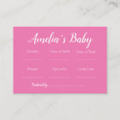 ピンク色の小さな花のベビー予測ゲーム エンクロージャーカード (正面)