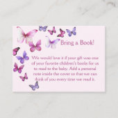 ピンク色の小さな蝶の赤ちゃんシャワー エンクロージャーカード (正面)