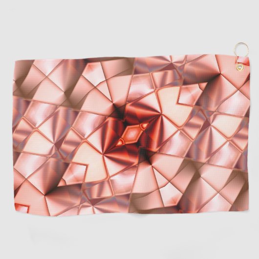 ピンク色の巨大な'真珠の花'、仮想スケッチ ゴルフタオル (横)