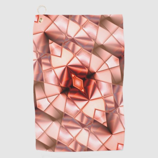 ピンク色の巨大な'真珠の花'、仮想スケッチ ゴルフタオル (正面)