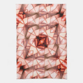 ピンク色の巨大な「真珠のような花」、デジタルスケッチ キッチンタオル (縦)