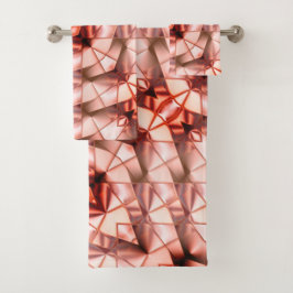 ピンク色の巨大な「真珠のような花」、デジタルスケッチ バスタオルセット