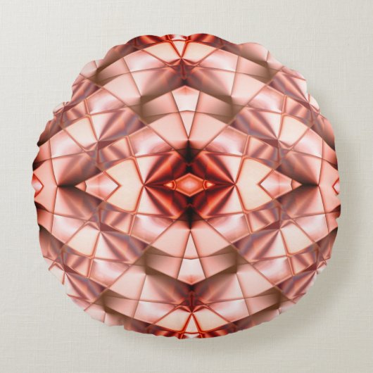 ピンク色の巨大な「真珠のような花」、デジタルスケッチ ラウンドクッション (正面)