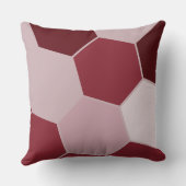 ピンク色の幾何学的な六角形パターン クッション (裏面)