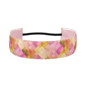 ピンク色の幾何学的パターン アスレチックヘッドバンド (正面)