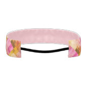 ピンク色の幾何学的パターン アスレチックヘッドバンド (裏面)