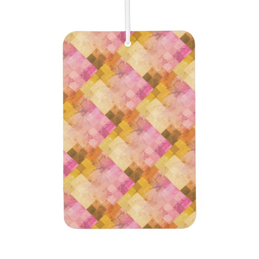 ピンク色の幾何学的パターン カーエアーフレッシュナー (正面)