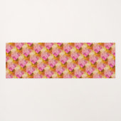 ピンク色の幾何学的パターン ヨガマット (裏面(横))