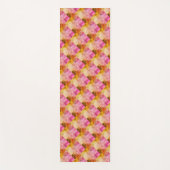 ピンク色の幾何学的パターン ヨガマット (正面)