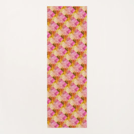 ピンク色の幾何学的パターン ヨガマット