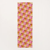 ピンク色の幾何学的パターン ヨガマット (裏面)