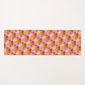 ピンク色の幾何学的パターン ヨガマット (正面(横))