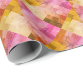 ピンク色の幾何学的パターン ラッピングペーパー (ロールコーナー)