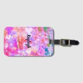 ピンク色の心の持ち運び用ラゲッジタグ ラゲッジタグ