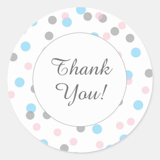 ピンク色の性別は赤ちゃんシャワーの好意ステッカーを明らかにする ラウンドシール (正面)