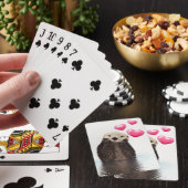 ピンク色の愛で可愛いオッターハート トランプ (インサイチュ)